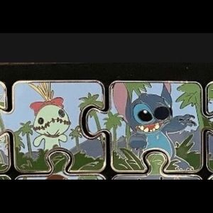 Not selling ISO OF these two stitch puzzle pieces: lilo and stitch pin